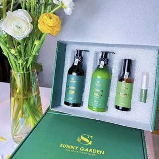 Combo chăm sóc tóc Sunny Garden (shop tặng son dưỡng khi khách mua đủ 3 lọ gội, kem ủ, tinh dầu bưởi)