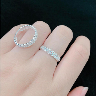 Nhẫn nữ bạc ta - tặng kèm hộp đựng - nhẫn đính đá sáng bóng sang chảnh - Trang Sức Bạc 9999
