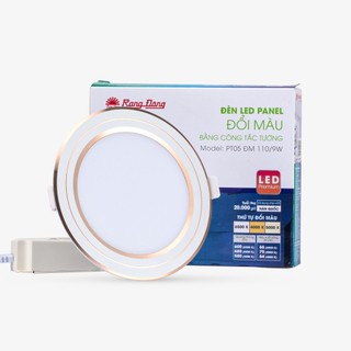 Đèn led panel tròn đổi màu 3 chế độ sáng rạng đông 7w - 9w - 12w pt05 đm viền vàng, viền bạc cao cấp