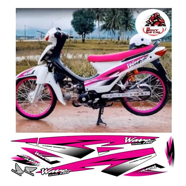 tem wave nhỏ 110 trắng hồng