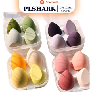 Set 4 Bông Mút Trang Điểm Kèm Hộp Đựng Xinh Xắn PLSHARK 
