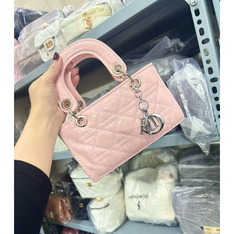 [ TẶNG KÈM CHÙM ] Túi di ô💘 FREESHIP 💕 Túi vuông 5 ô DA BÓNG size 13CM và 18cm sang chảnh, đeo chéo quai xách cầm tay | BigBuy360 - bigbuy360.vn