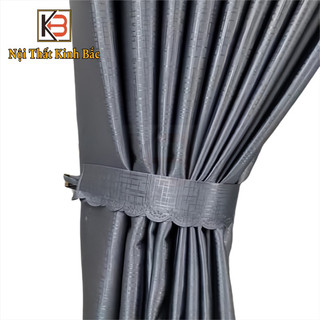 Rèm vải gấm KB2409, Rèm cửa hoạ tiết Caro hoa chìm,rèm che nắng cản nhiệt