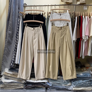 Quần baggy nữ chất thô nhà The Cic - Cicianum trước cạp sau chun co giãn