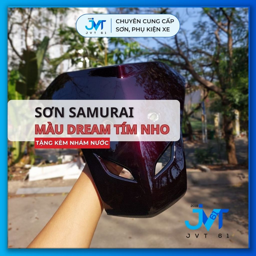 Sơn xịt Samurai tím nho Dream bóng: UCH611 + TCH611 (Phải kết hợp 2 chai mới lên được màu như hình)