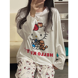Quần nữ mặc nhà in hình Hello Kitty dễ thương mặc siêu hack dáng