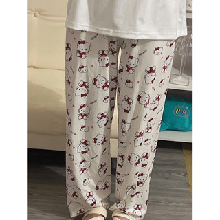 Quần nữ mặc nhà in hình Hello Kitty dễ thương mặc siêu hack dáng