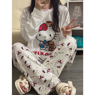 Quần nữ mặc nhà in hình Hello Kitty dễ thương mặc siêu hack dáng