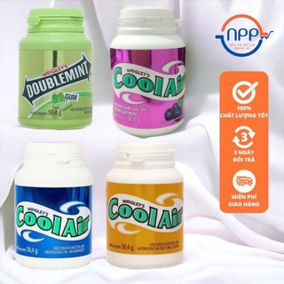 Kẹo Cao Su (Singum) CoolAir, Kẹo Doublemint hủ 58,4g (Khoảng 40 viên)