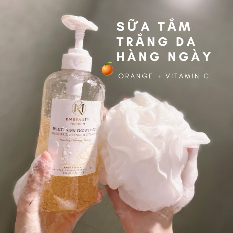 500ml / Sữa tắm trắng da Vitamin C + Cam Mandarin