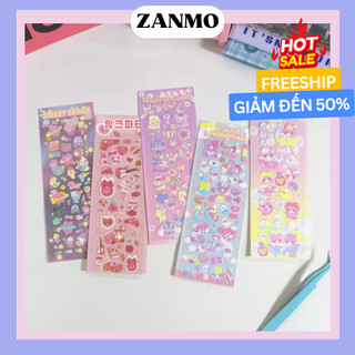 Zanmo tấm hình dán sticker gấu thỏ hàn quốc dễ thương decor toploader