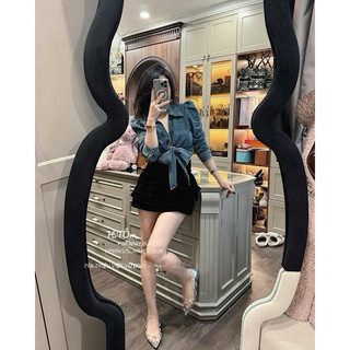 Sơ mi jean buộc eo croptop hot hit