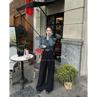 Sơ mi jean buộc eo croptop hot hit