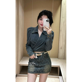 Sơ mi jean buộc eo croptop hot hit