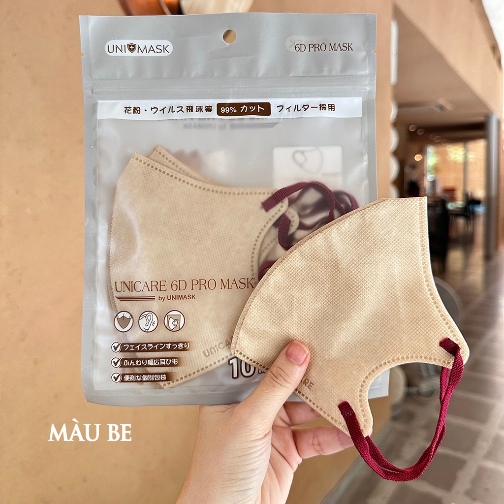 10 Chiếc Khẩu Trang 6D Unicare Chính Hãng Siêu Đẹp, Chống Nước, Kháng Bụi Mịn, Kháng Tia U Vê