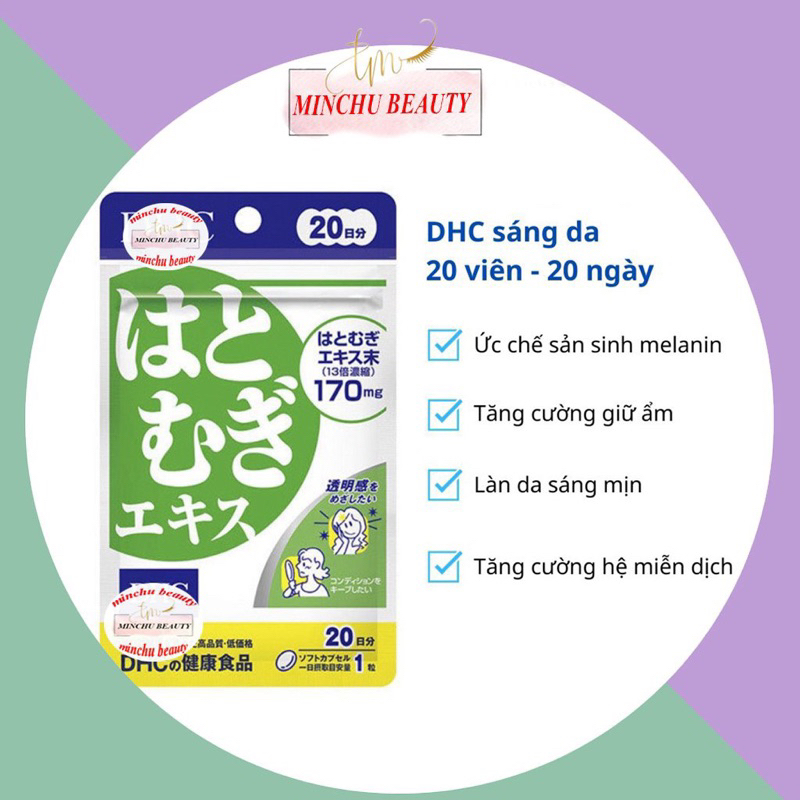 Viên uống Trắng da Mờ thâm DHC Nhật Bản gồm Vitamin C 20 Ngày & Trắng Da