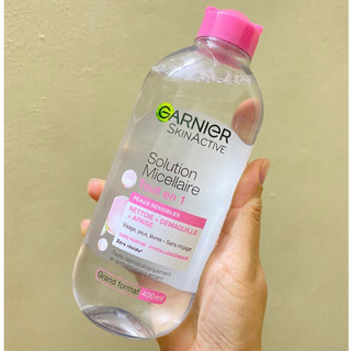[Hàng Pháp] Tẩy trang Garnier SkinActive Solution Micellaire Tout en 1 400ml (nắp hồng)