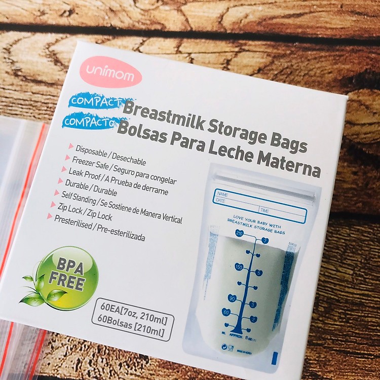 Túi trữ sữa Unimom không có BPA 210ml