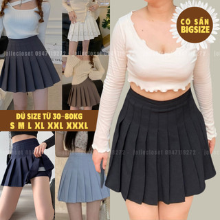 [Chất lượng cao-Bao đổi trả] Chân váy Tennis xếp ly xòe Ulzzang Dáng ngắn Có Bigsize Siêu Hot