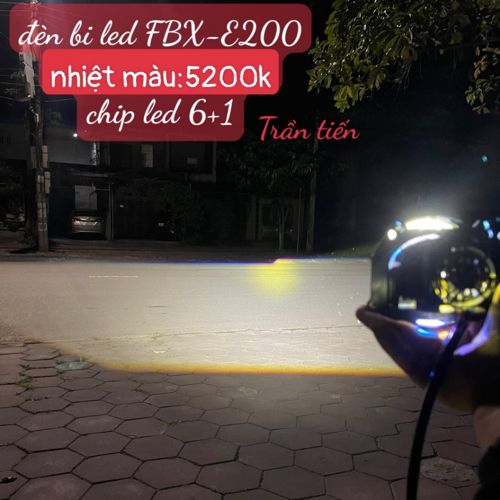 Đèn Led Bi Cầu FBX E200 - 250 3 inch Lúp Tím 65/70W,Đèn Bi Led Ô Tô Xe Máy