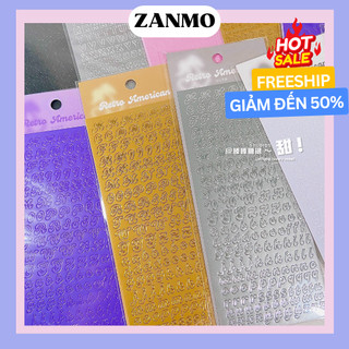 Zanmo tấm hình dán sticker chữ cái phong cách hàn quốc dễ thương decor toploader