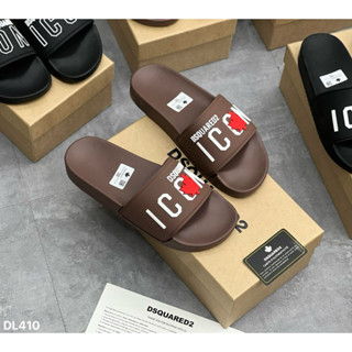 Dép lê DG thêu hình mặt người siêu nét - Dép nam quai da đỉnh cao