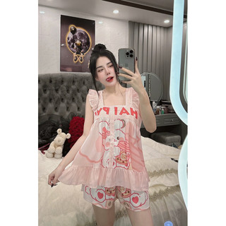 Bộ Pyjama Cánh Tiên Lụa xước Cute
