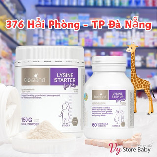 Lysine bột và viên tăng chiều cao cho bé Bio island Úc