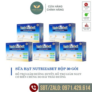Combo 5 sữa hạt tiểu đường nutrizabet - hỗ trợ giảm đường huyết - 30 gói