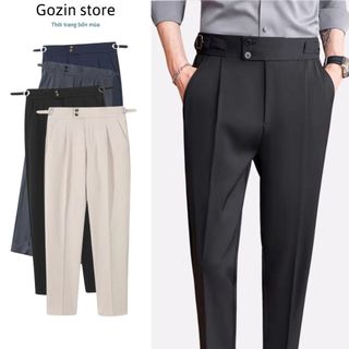 Quần âu nam cạp cao GOZIN.STORE Sidetab - điều chỉnh cạp, vải Tuypsi cotton co giãn nhẹ chất lượng cao JA32