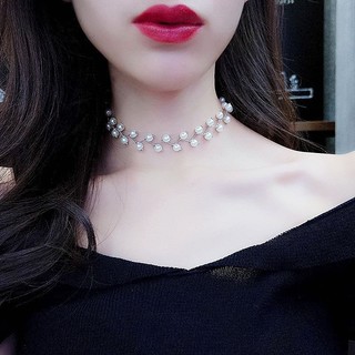 Vòng Cổ Chocker Chuỗi Ngoc Trai Nhân Tạo Thời Trang