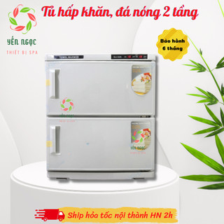 Tủ hấp khăn, hấp đá 2 tầng cho spa, thẩm mỹ viện | tủ hấp 2 tầng