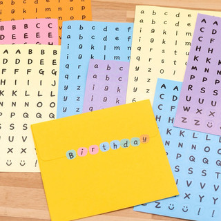 Set 2 tấm sticker trang trí hình chữ cái/số xinh xắn