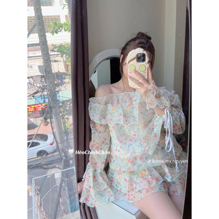 ĐẦM HOA ĐẮP CHÉO RÚT HÔNG