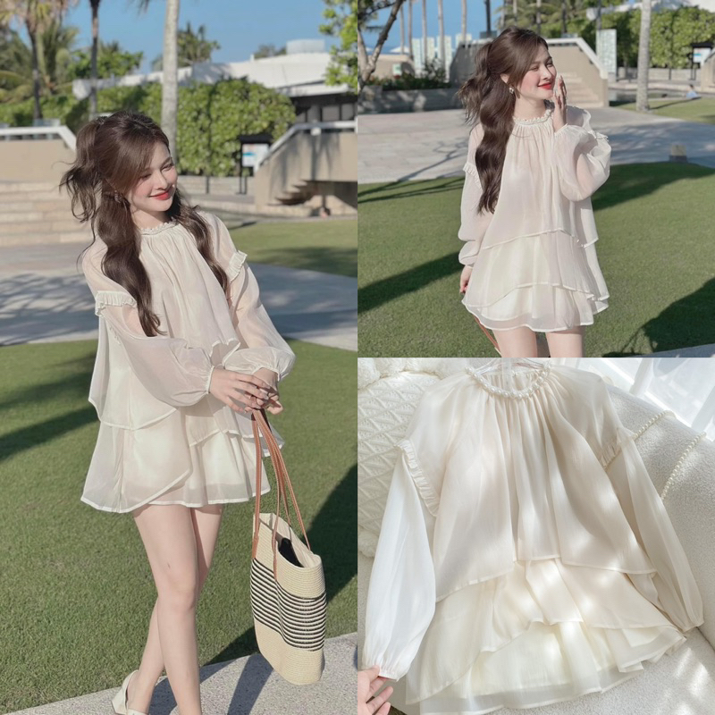 Đầm tầng nút ngọc xoè tầng