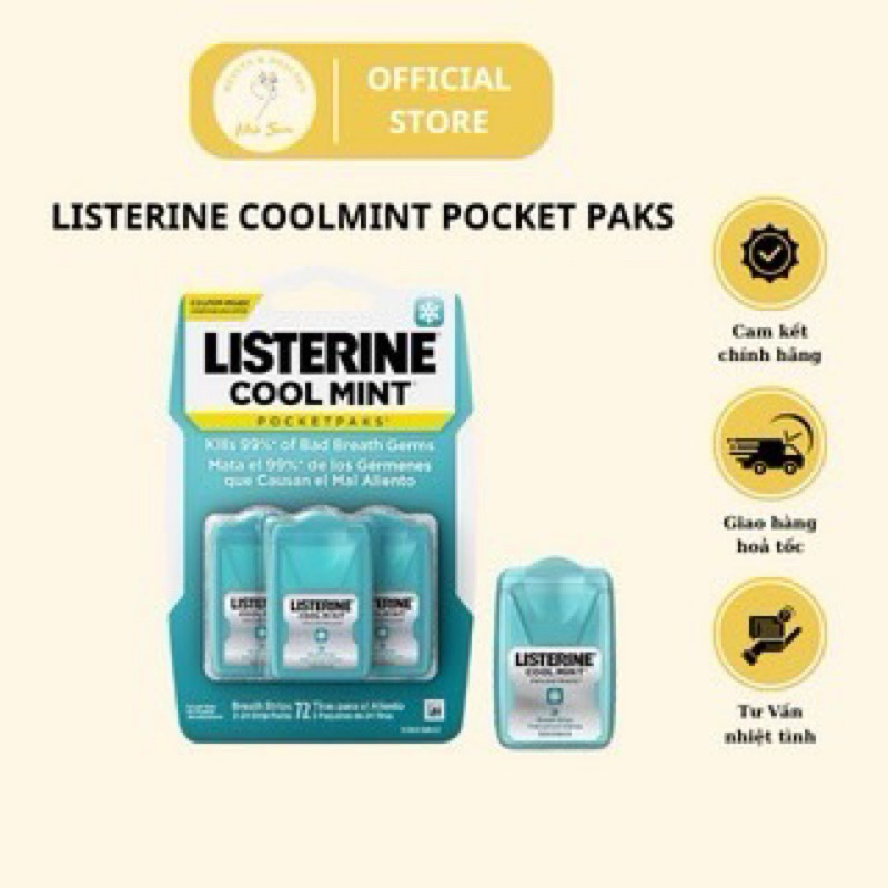 Miếng Ngậm Thơm Miệng LISTERINE Vỉ ngậm thơm miệng Cool Mint /Cool Heat/Freshburst - vỉ 3 hộp x 24 miếng /Xịt thơm miệng