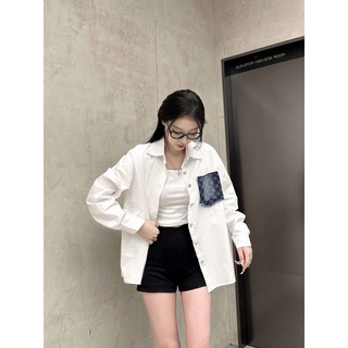 Áo sơ mi g.c phối bò hàng qcl1