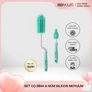 BỘ CÂY CỌ RỬA BÌNH SỮA VÀ PHỤ KIỆN SILICONE MOYUUM HÀN QUỐC