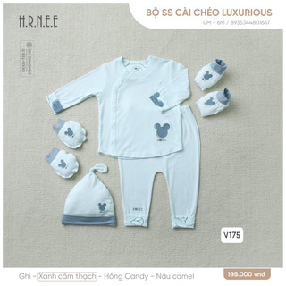 Hrnee - Bộ sơ sinh cài chéo luxurious