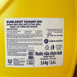 Nước rửa chén bát Sunlight can Chanh 3.6kg