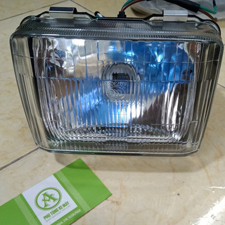 1 BỘ ĐÈN PHA VUÔNG XE BA BÁNH ( XE LÔI ) BÓNG HALOYEN
