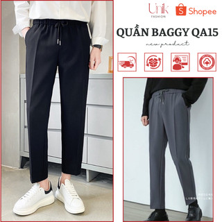 Quần Baggy Nam Ống Rộng Cạp Chun Vải Hàn Cao Cấp, Quần Tây Âu Co Giãn Tốt Premium - QA15