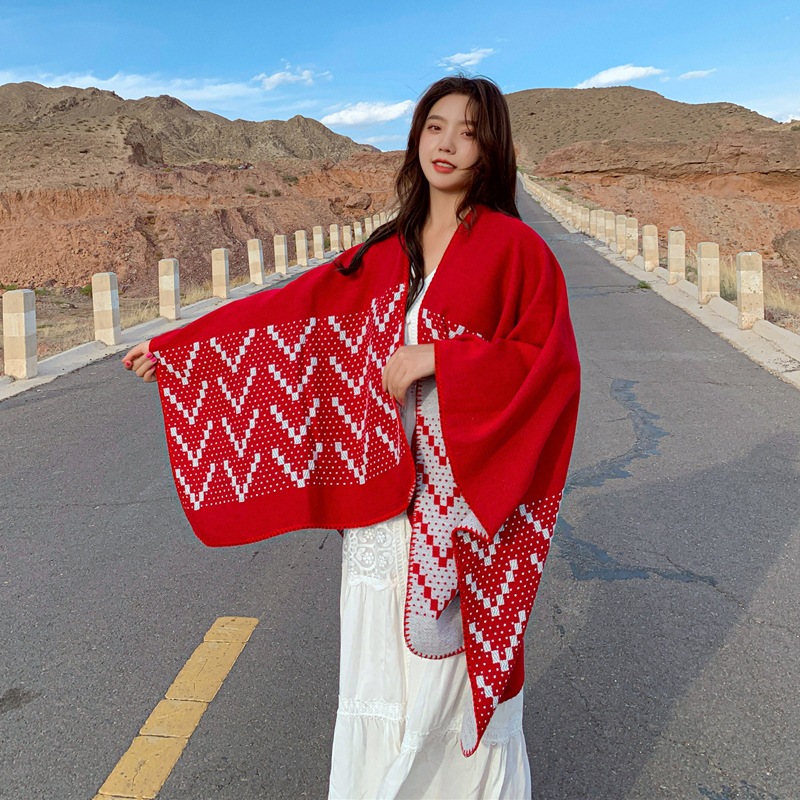 Áo choàng boho thổ cẩm thu đông cho nữ phong cách dân tộc áo khoác ngoài - Mã AC009 The Collar Box