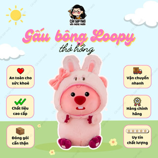 Gấu Bông Loopy Thỏ Hồng 30cm Chính Hãng