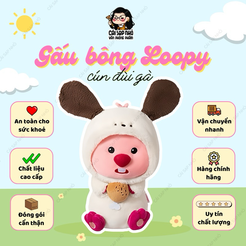 Gấu Bông Loopy Cún Đùi Gà 30cm Chính Hãng