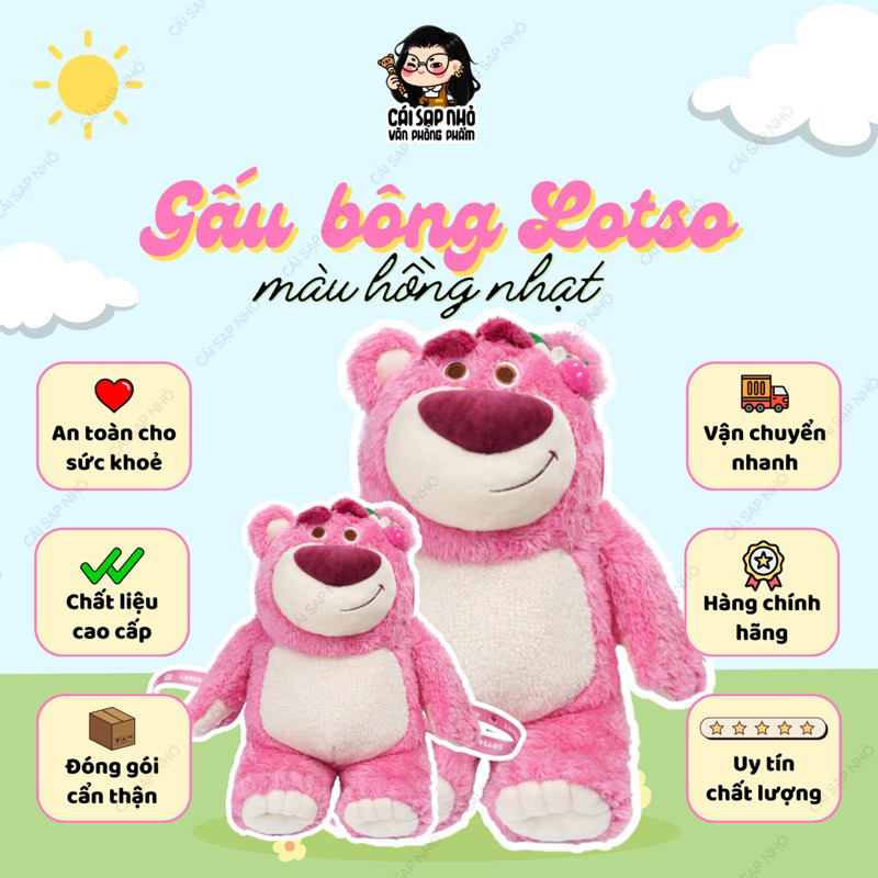Gấu Bông Lotso Màu Hồng Nhạt Chính Hãng