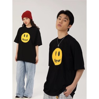 Áo Thun Mặt Cười Form Rộng Cổ Tròn Tay Lỡ Chất Liệu Cotton 100%