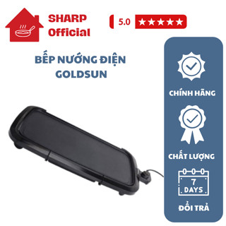 Bếp nướng điện Goldsun, bếp nướng phủ chống dính có rãnh thoát dầu mỡ, bảo hành 12 tháng
