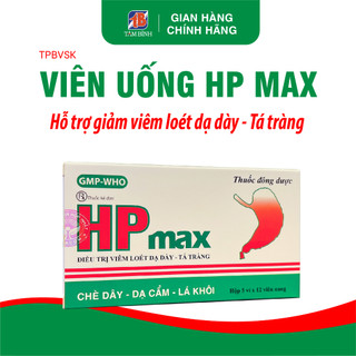 Viên uống HP Max hỗ trợ giảm viêm loét dạ dày – tá tràng (hộp 60 viên) chính hãng
