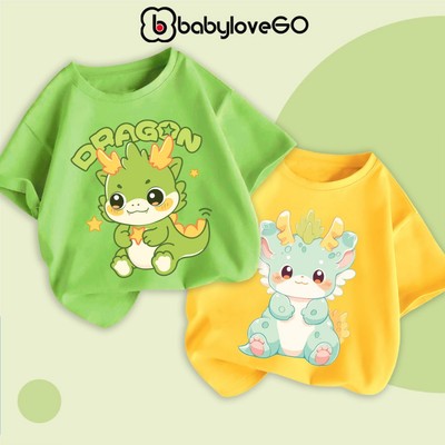 Áo thun cho bé BabyloveGO 2026 áo phông cộc tay in hình đáng yêu độc đáo cho bé trai bé gái
